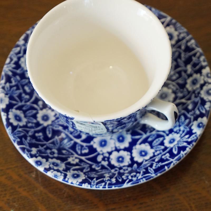 Calico ブルーキャリコ バーレイ社 カップ＆ソーサー イギリス製 送料