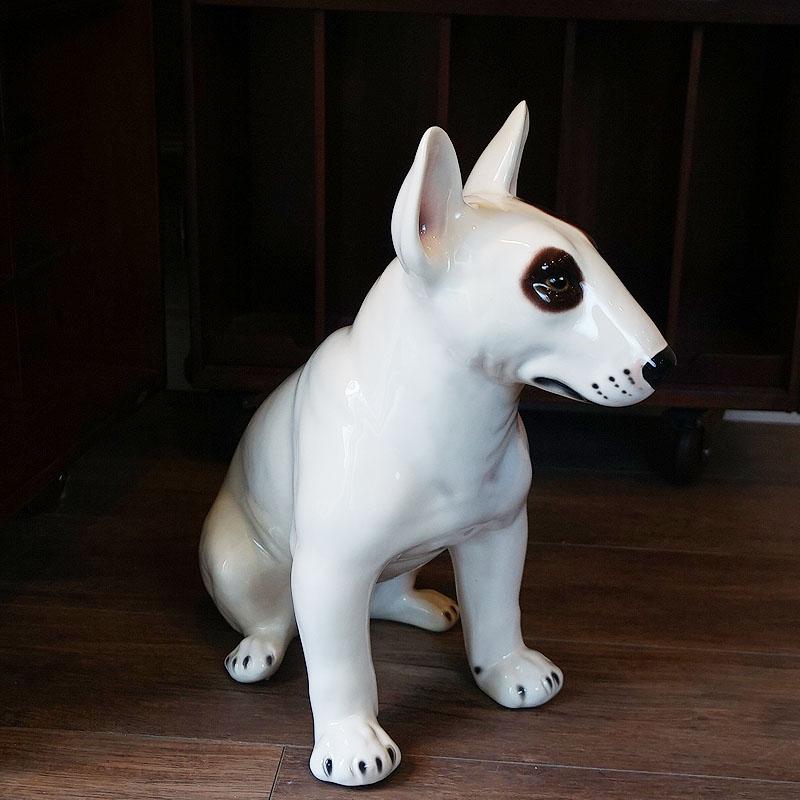 犬の置物 陶犬 陶器製 送料無料 輸入雑貨 玄関 オブジェ おしゃれ