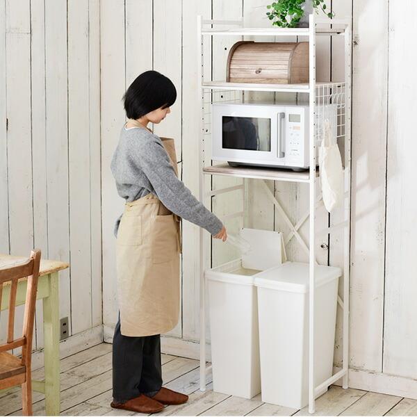 山善（YAMAZEN） 冷蔵庫上ラック ゴミ箱上ラック 幅59.5 奥行41.5 高さ