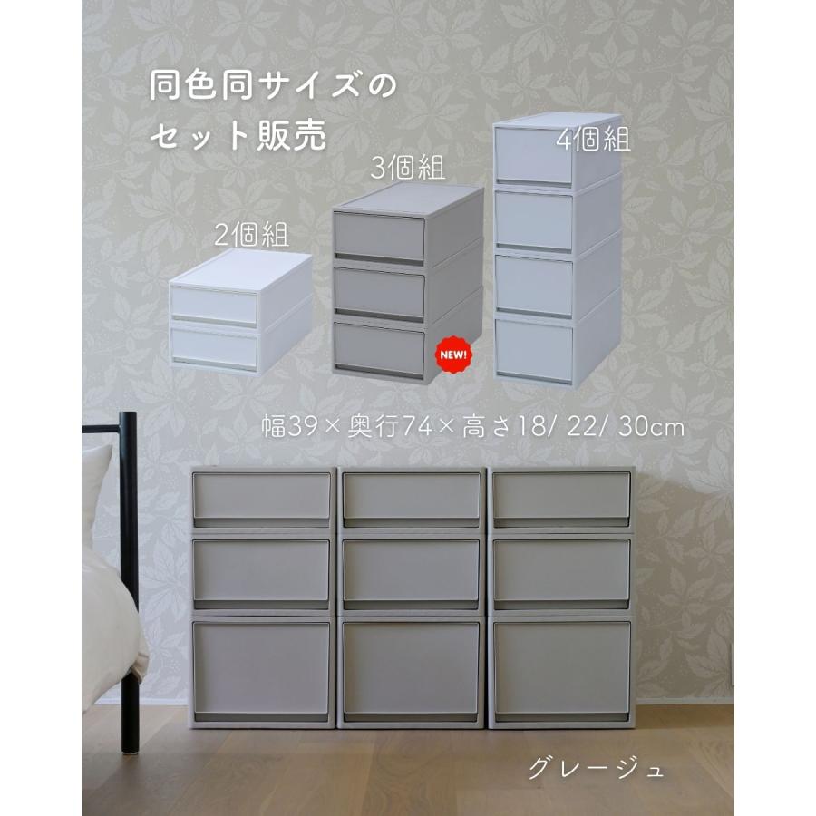 2個組 L 中が透けない 収納ケース 引き出し 奥行き74 収納ボックス 幅