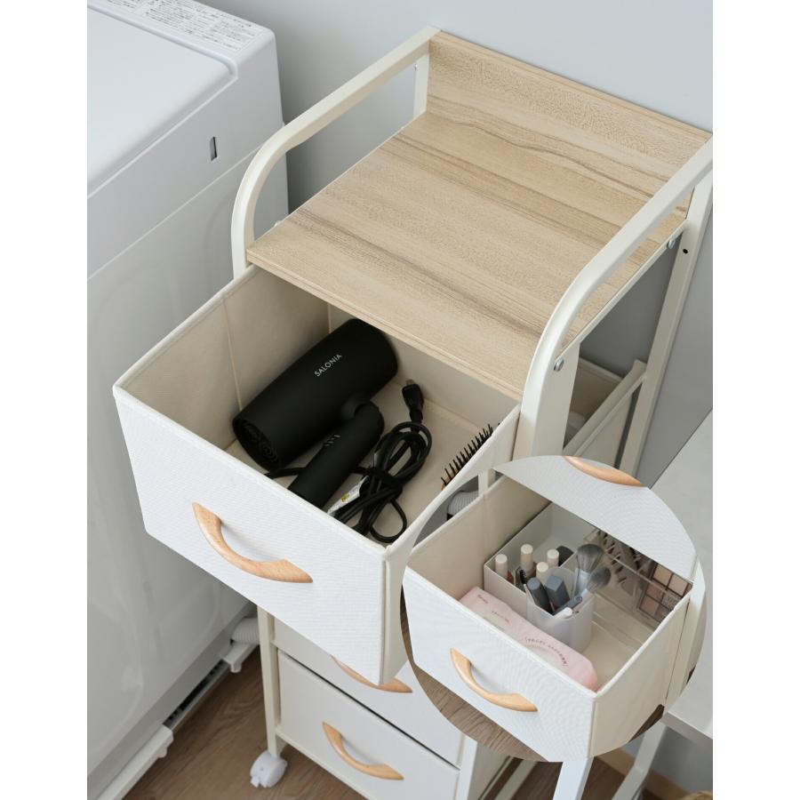 山善（YAMAZEN） スリム チェスト キャスター付き 4段 幅31 奥行29 高