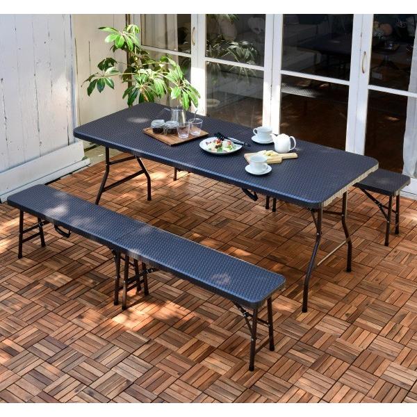 山善（YAMAZEN） ガーデンファニチャー ガーデンテーブルセット