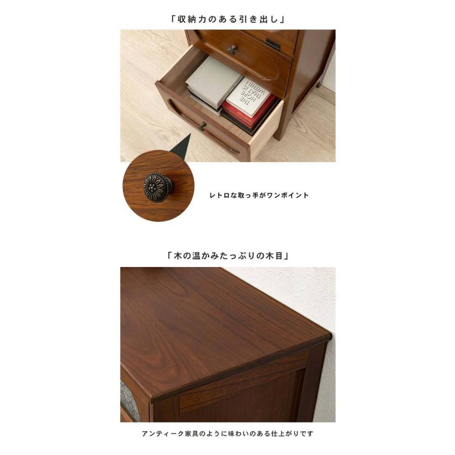 チェスト 木製 4段 おしゃれ 安い アンティーク レトロ 和風 : モダン