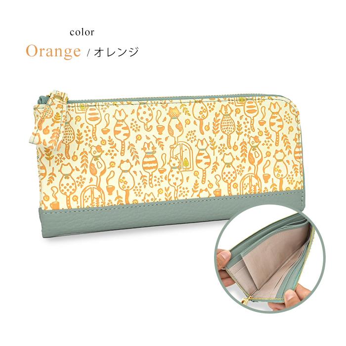 友禅文庫 L字ファスナー長財布 長財布 レディース長財布 CatTime