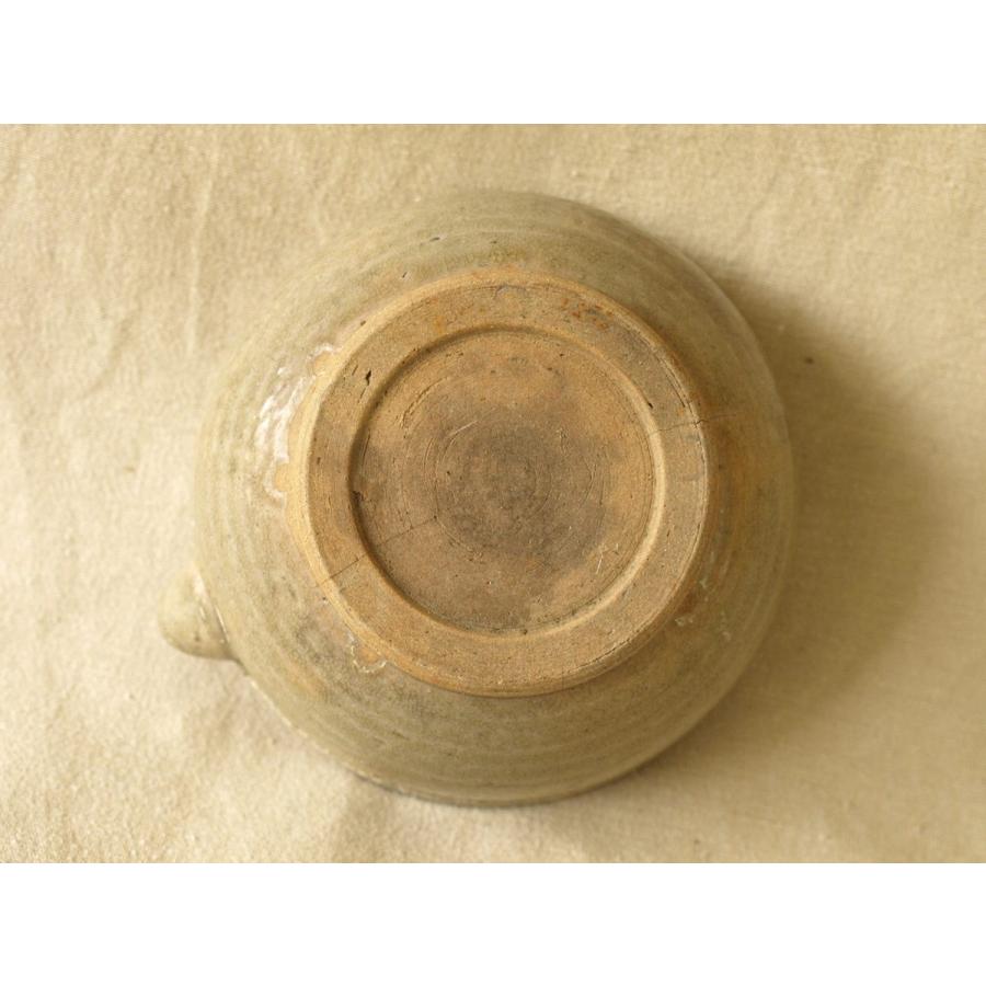 江戸時代 古瀬戸片口鉢14.5cm花入 黄瀬戸 瀬戸焼花入 花器 ミニ盆栽 松