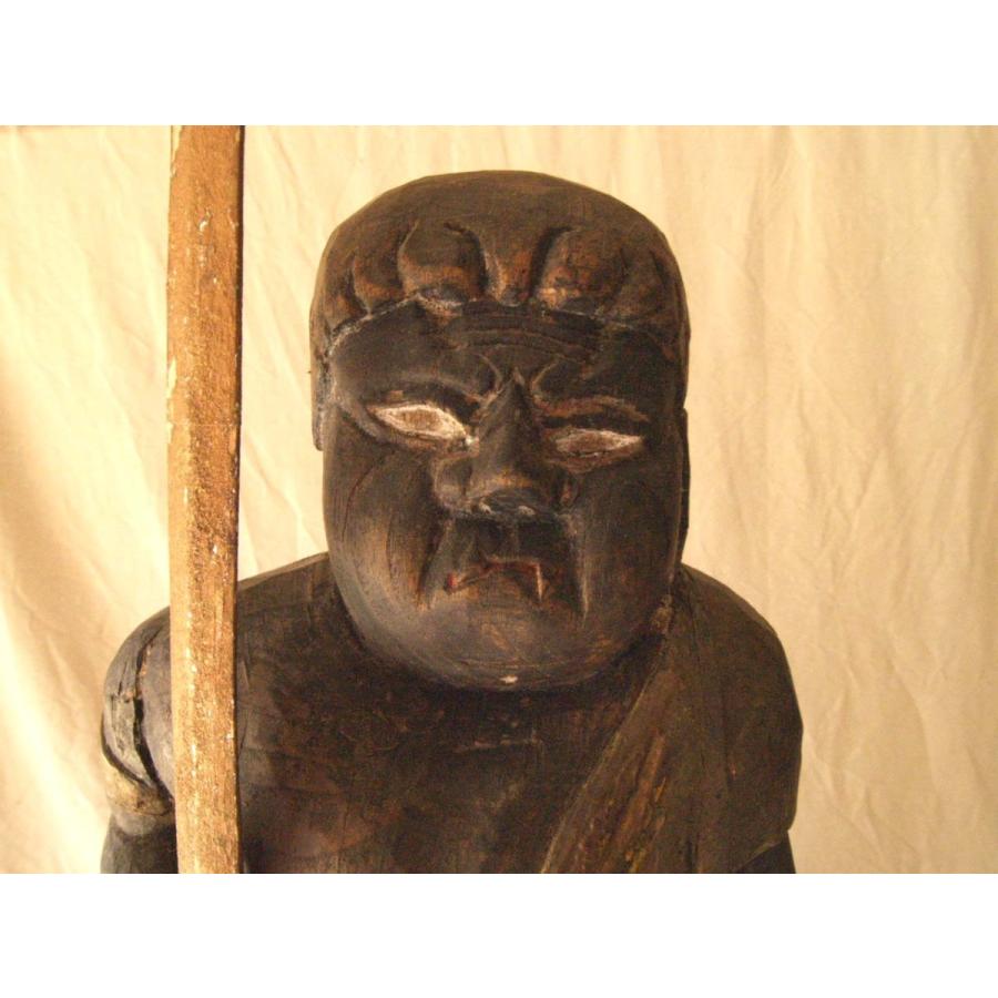 江戸 明治時代 木彫不動明王81cm 仏教仏像 民仏 吉祥 招福 縁起物 古民