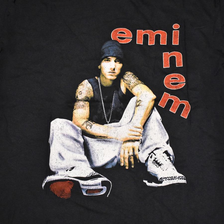 MUSIC TEE EMINEM エミネム Tシャツ ラップTシャツ ブラック LETTERS S