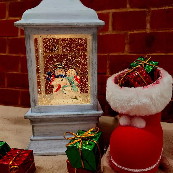 LED ウォーター ランタン スノードーム スピニングランタン スノーマン