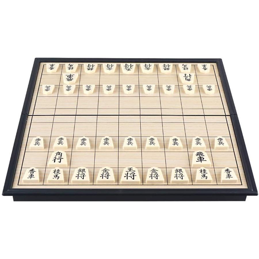 将棋セット 折りたたみ式将棋盤 マグネット付き駒 コンパクト旅行