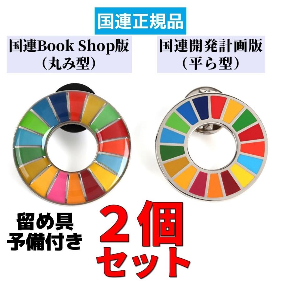 SDGs バッジ 本物 ピンバッジ 2種類 正規品 国連本部限定 丸み型と平ら