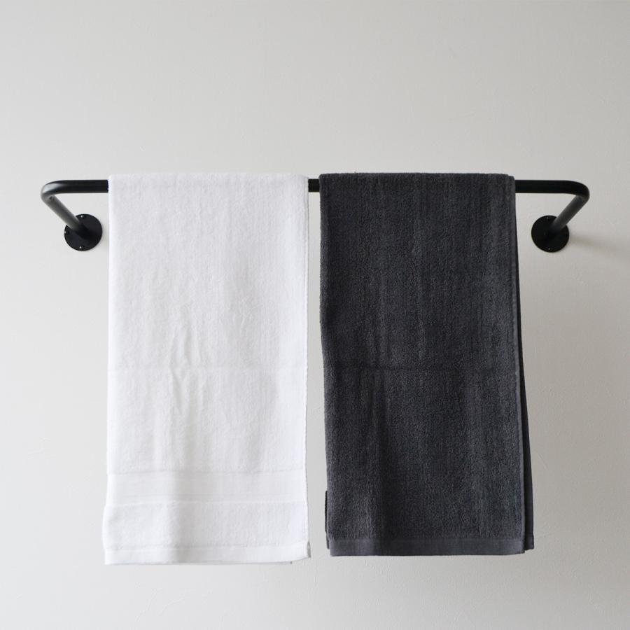 アイアンバー 物干し 90cm 壁付け ハンガーバー ハンガーパイプ 黒