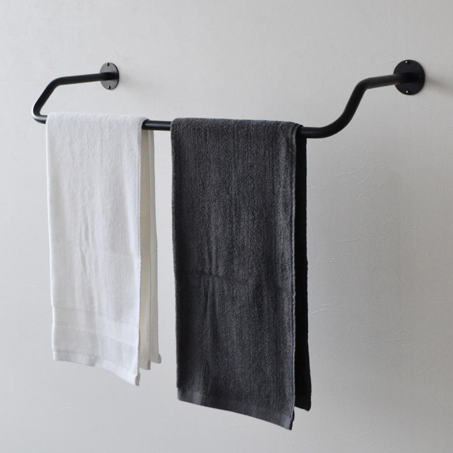 アイアンバー 物干し 90cm 壁付け くの字型 ハンガーバー ハンガー