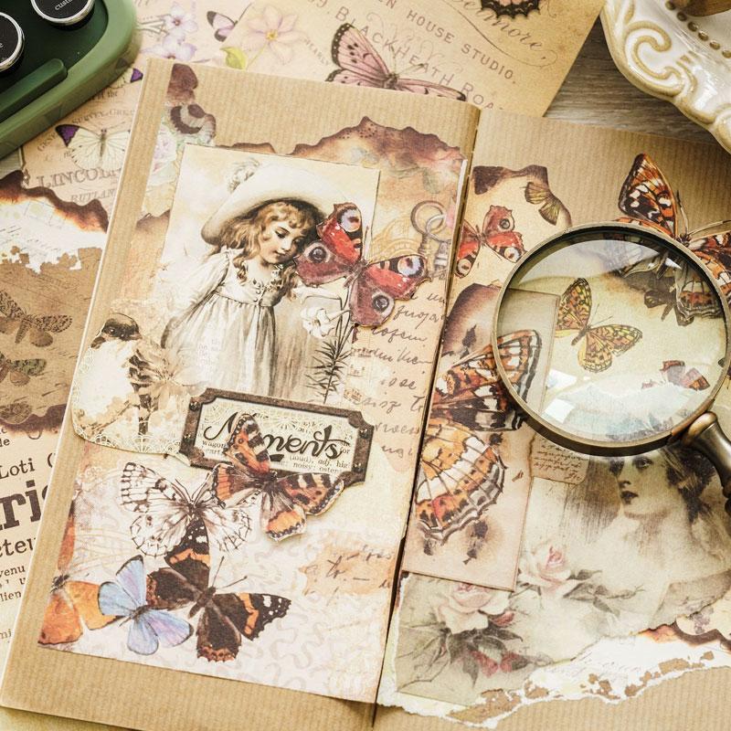 コラージュ 素材 デザイン ペーパー 手紙 英語 楽譜 英文 ジャンク