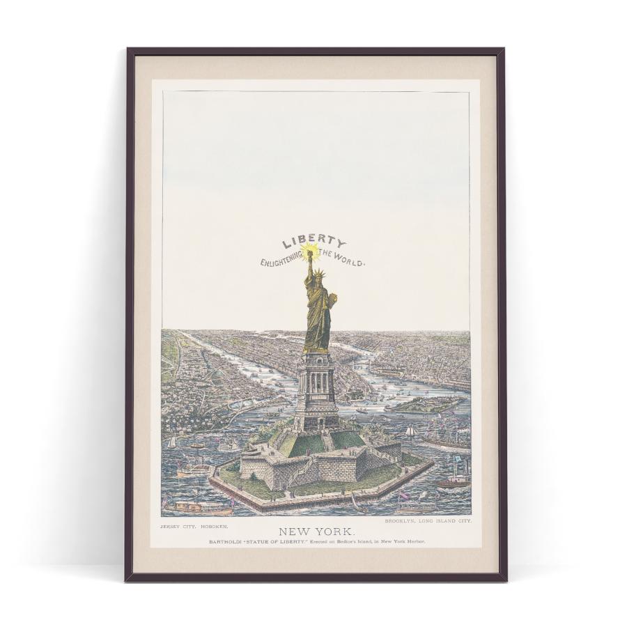 アート ビンテージ アンティーク ニューヨーク 自由の女神 2L A4 A3 B3