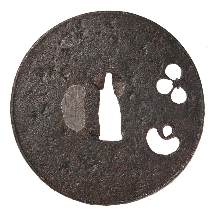 鍔・鐔 古甲冑師 梅花括猿透鍔【特別保存刀装具】刀装具 日本刀 刀剣