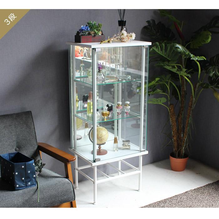 フィギュアケース ガラス コレクションケース 2段 3段 4段 脚付き 背面