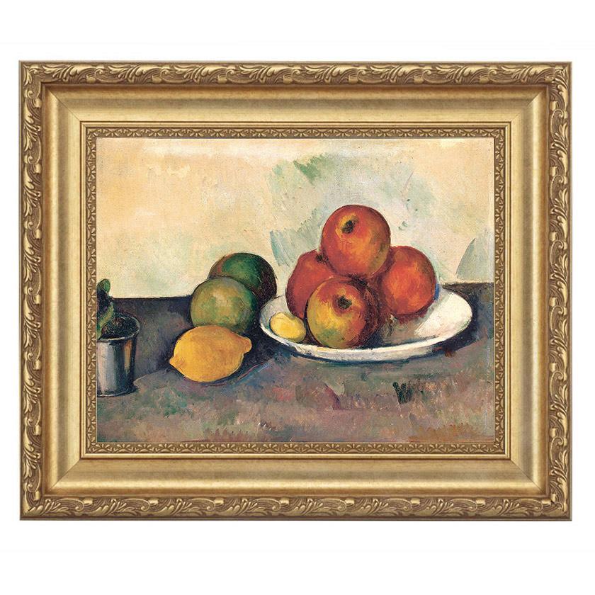 セザンヌ リンゴのある静物 4号 立体複製名画 額付き 壁掛け 有名画家