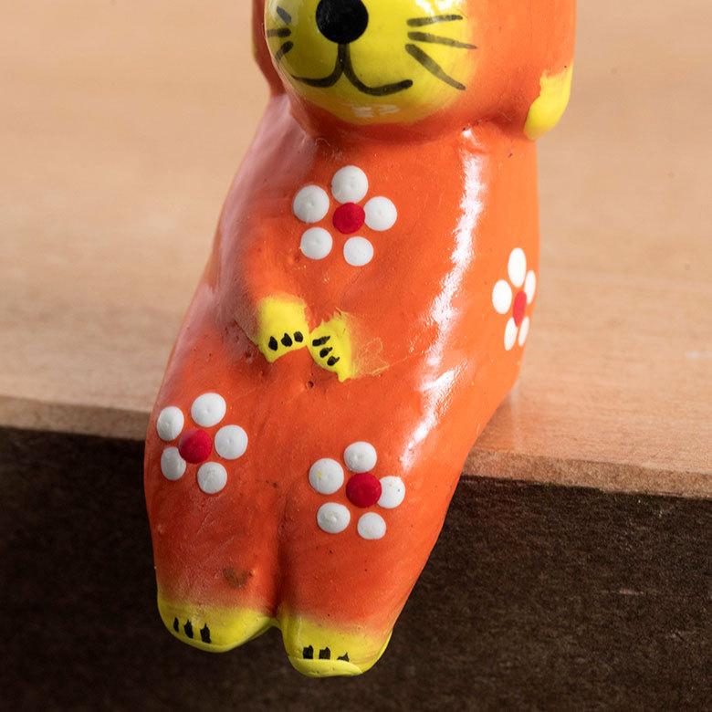 人形 木彫り 犬 置物 アジアン雑貨 カラフル 木製 バリ犬オブジェ 1匹