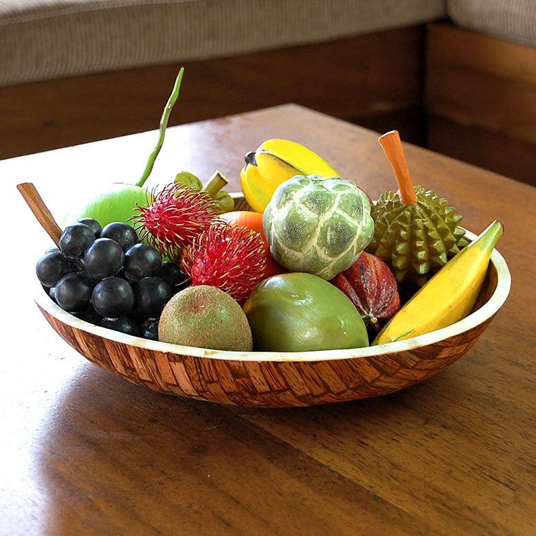 アジアン雑貨 木彫りフルーツ キウィフルーツ アジア工房 10537