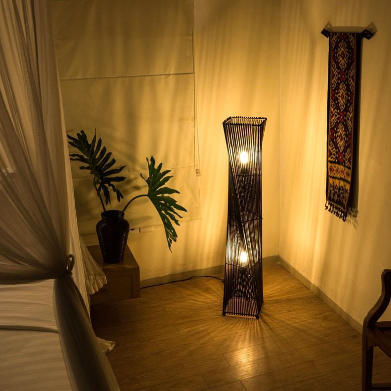 フロアライト 照明 スタンド 竹製 バンブー 高さ約120cm アジアン バリ
