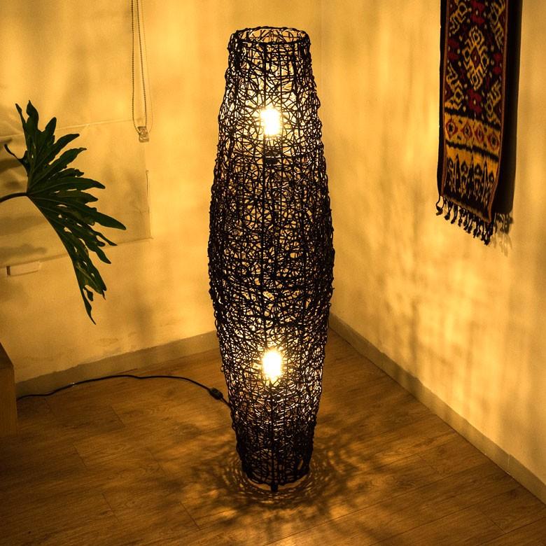 フロアライト 照明 スタンド ラタン製 籐 高さ約120cm アジアン バリ