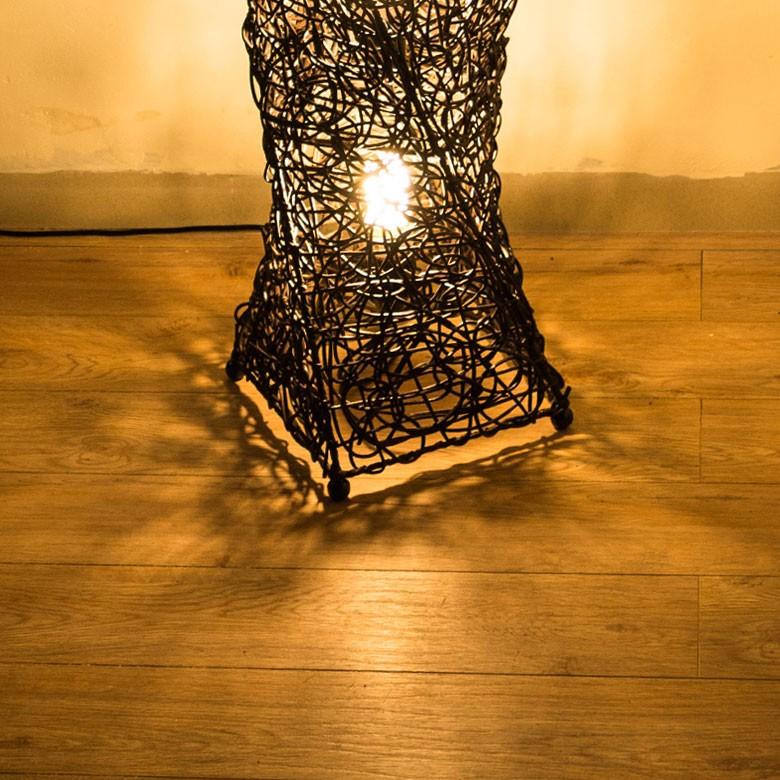 フロアライト 照明 スタンド ラタン製 籐 高さ約60cm アジアン バリ