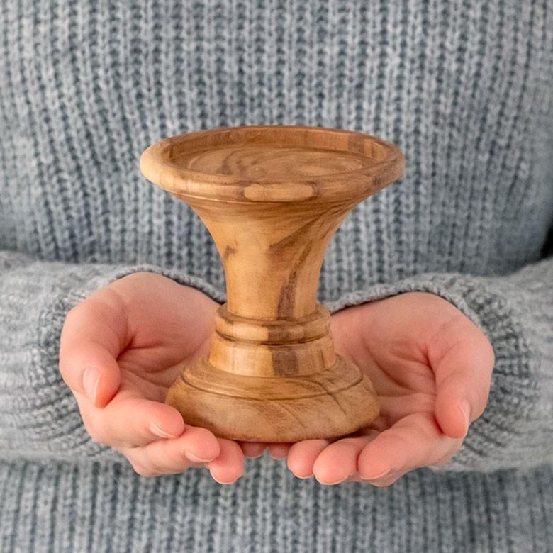 キャンドルホルダー キャンドルスタンド 木 木製 チークウッド 小物