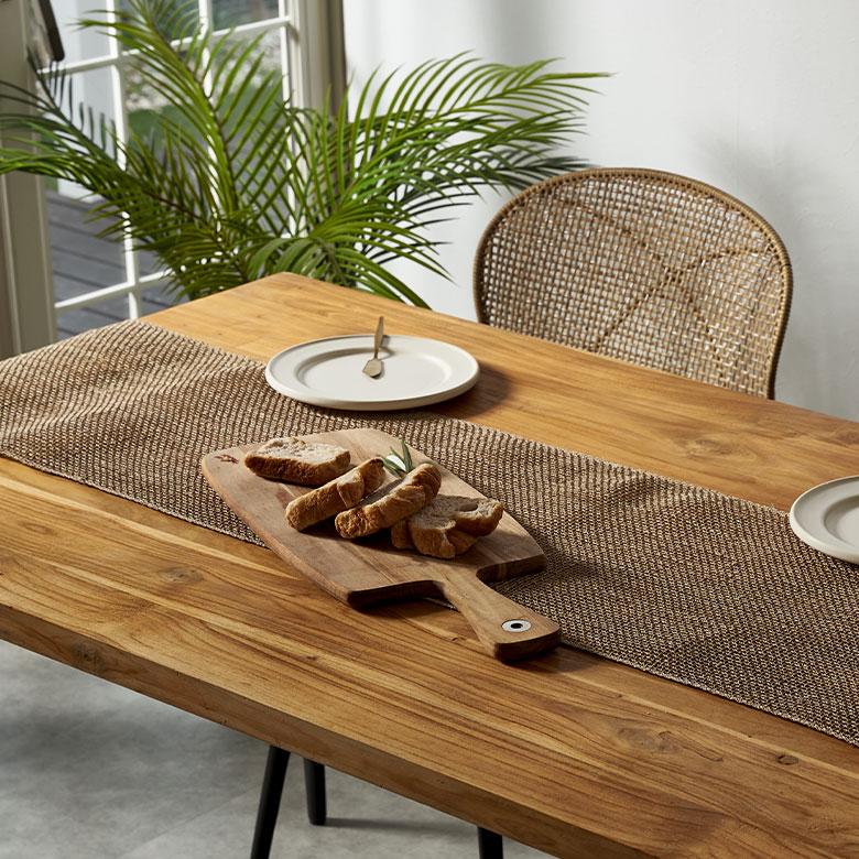 ELEMENTS テーブル ランナー シンプル 幅 220cm ヤシ エーゲル