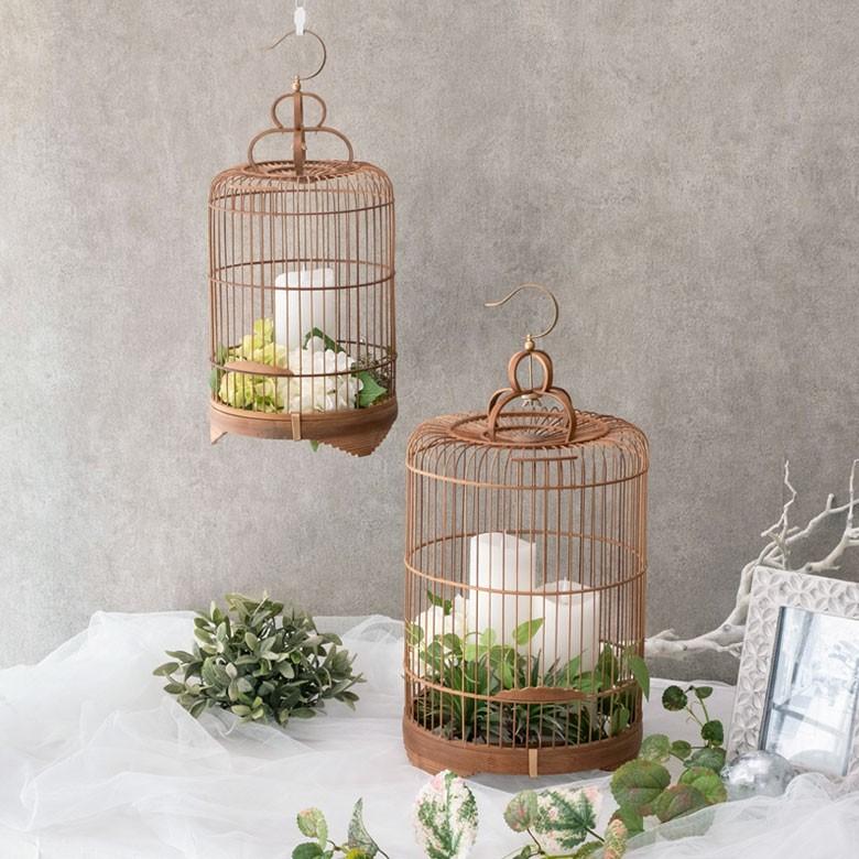 鳥かご 竹 バンブー ナチュラル Sサイズ フック 吊り下げ つりさげ