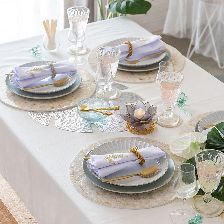 ELEMENTS ナプキン ナフキン マルチクロス ベトナム 刺繍 約 W 46cm D