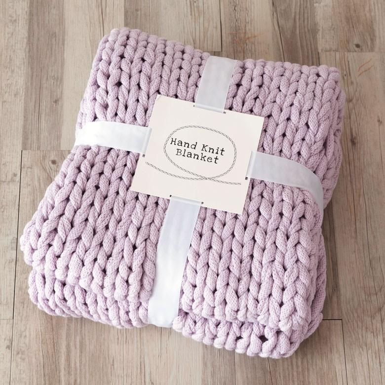 ブランケット 膝掛け ひざ掛け 約140×200cm 大判 ラベンダーピンク