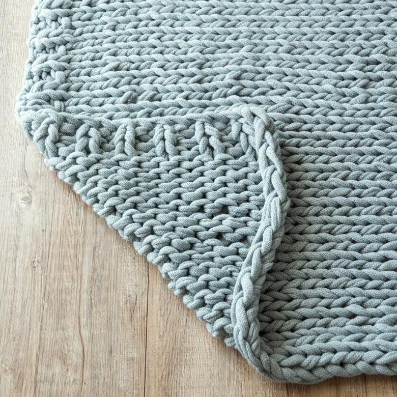 ブランケット 膝掛け ひざ掛け 約200×200cm 大判 グレー 手編み チャン