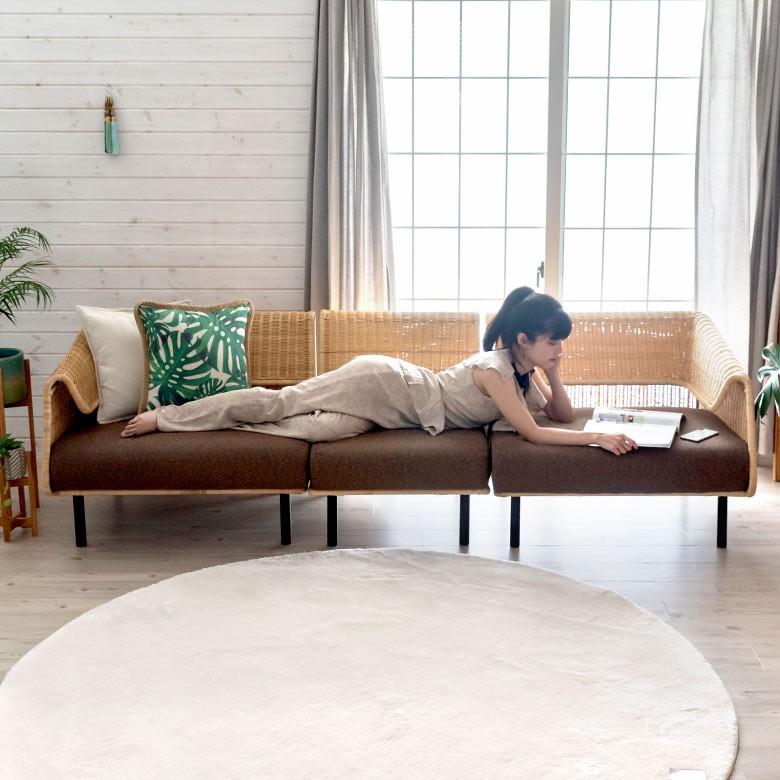 ソファ ソファー ローソファー 1人掛け 連結で2人掛け3人掛け 2WAY 夏