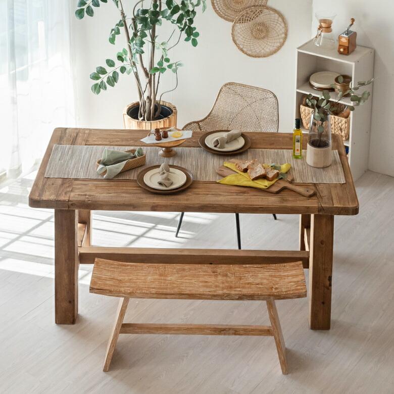 東谷 ダイニング テーブル リビング 木製 長方形 食卓 古材 天然木 4人