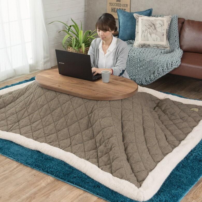 こたつ テーブル 楕円形 幅100x60cm 高さ36cm 天然木製 折りたたみ