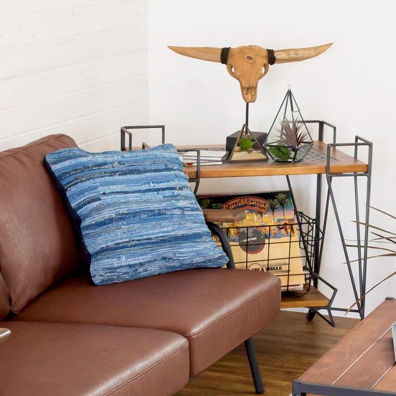 クッションカバー デニム 45×45cm コットン ヌードクッション付き