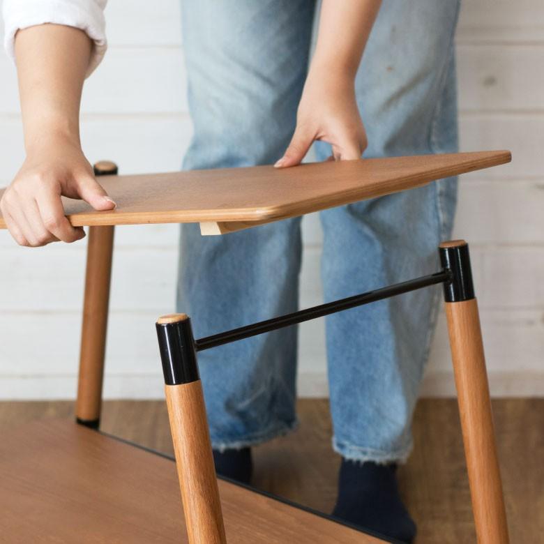 ラック オープンラック キャンプラック 木製 2段 幅70cm 奥行38cm 高さ