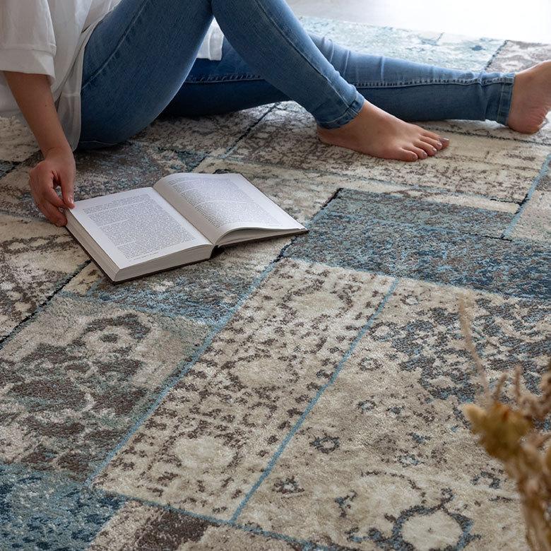 ELEMENTS ラグ ラグマット 約 133×190 cm ヴィンテージ風 ビンテージ風