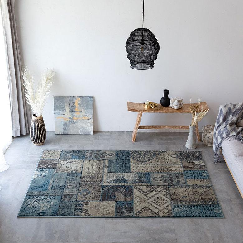 ELEMENTS ラグ ラグマット 約 133×190 cm ヴィンテージ風 ビンテージ風