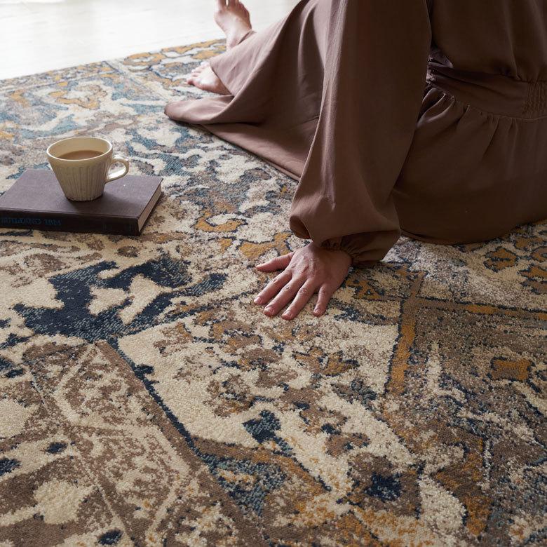 ラグ マット エジプト製 ペルシャ パッチワーク アンティーク風 絨毯