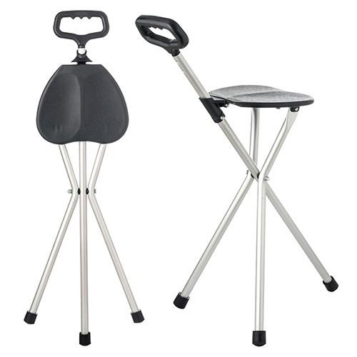 イーサプライ（e-supply） ステッキチェア 軽量 折畳み式 三脚 便利