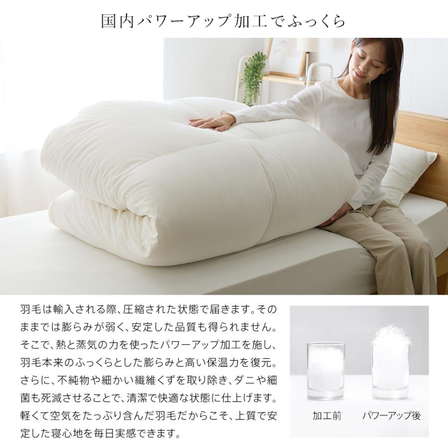 羽毛布団 二層式 シングル ポーランド産ホワイトマザーグース95