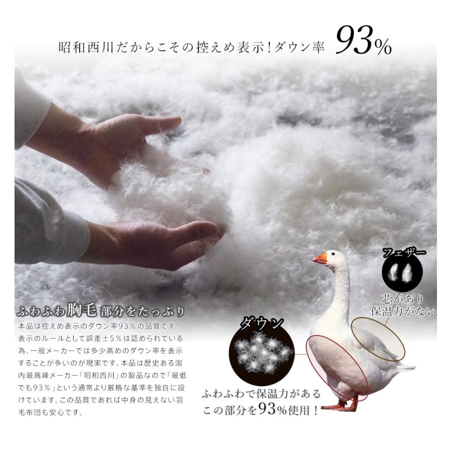 西川（nishikawa） 羽毛布団 シングル 布団カバー付 ホワイトダウン93