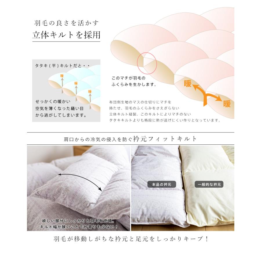 ロマンス小杉 羽毛布団 シングル 衿元フィット ハンガリー産ダウン90