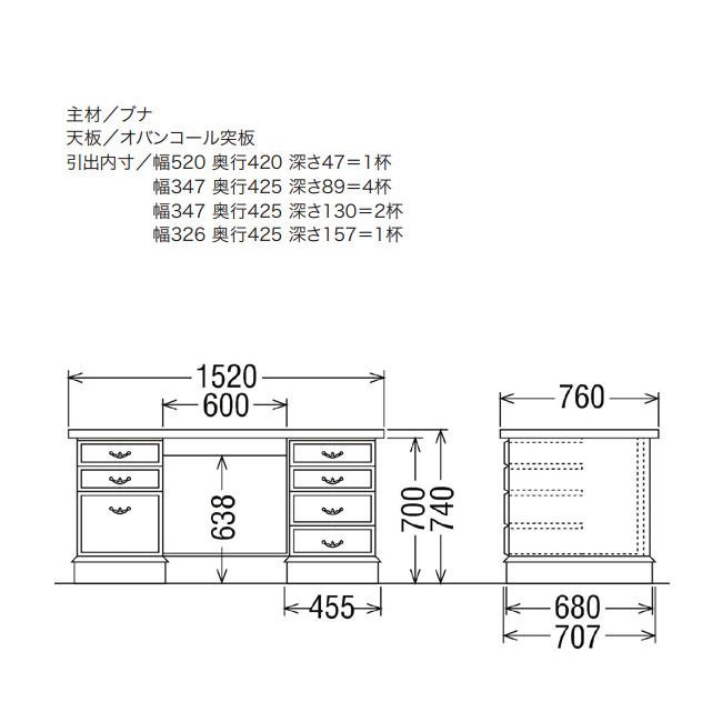 カリモク家具（KARIMOKU FURNITURE） カリモク コロニアル 書斎デスク