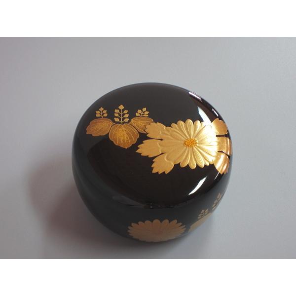 菊桐蒔絵黒平棗 輪島塗 田中勝月造 桐箱 : 茶道具商 越中屋 - 通販