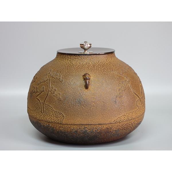 宝珠釜 浜松地紋 南鐐摘蓋添 木村一無造 共箱 : 茶道具商 越中屋