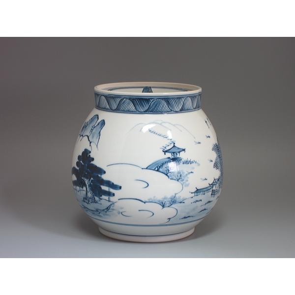 染付近江八景図芋頭水指 平安秀峰造 共箱 : 茶道具商 越中屋 - 通販