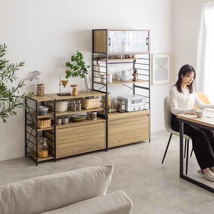 収納ラック ヴィンテージ風 オープンラック 幅105cm Carter 引き出し