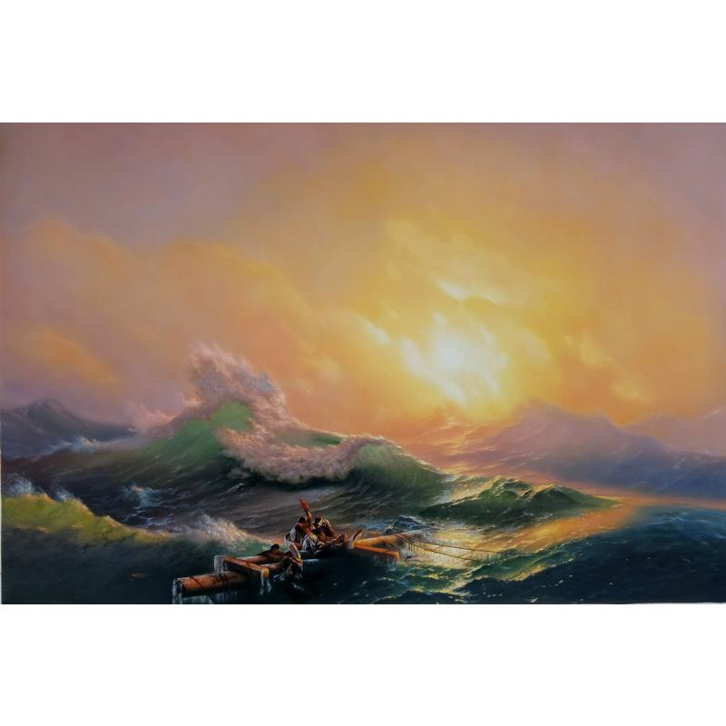 油絵 イワン・アイヴァゾフスキーの名作_第九の波濤 MA136 : 絵画制作